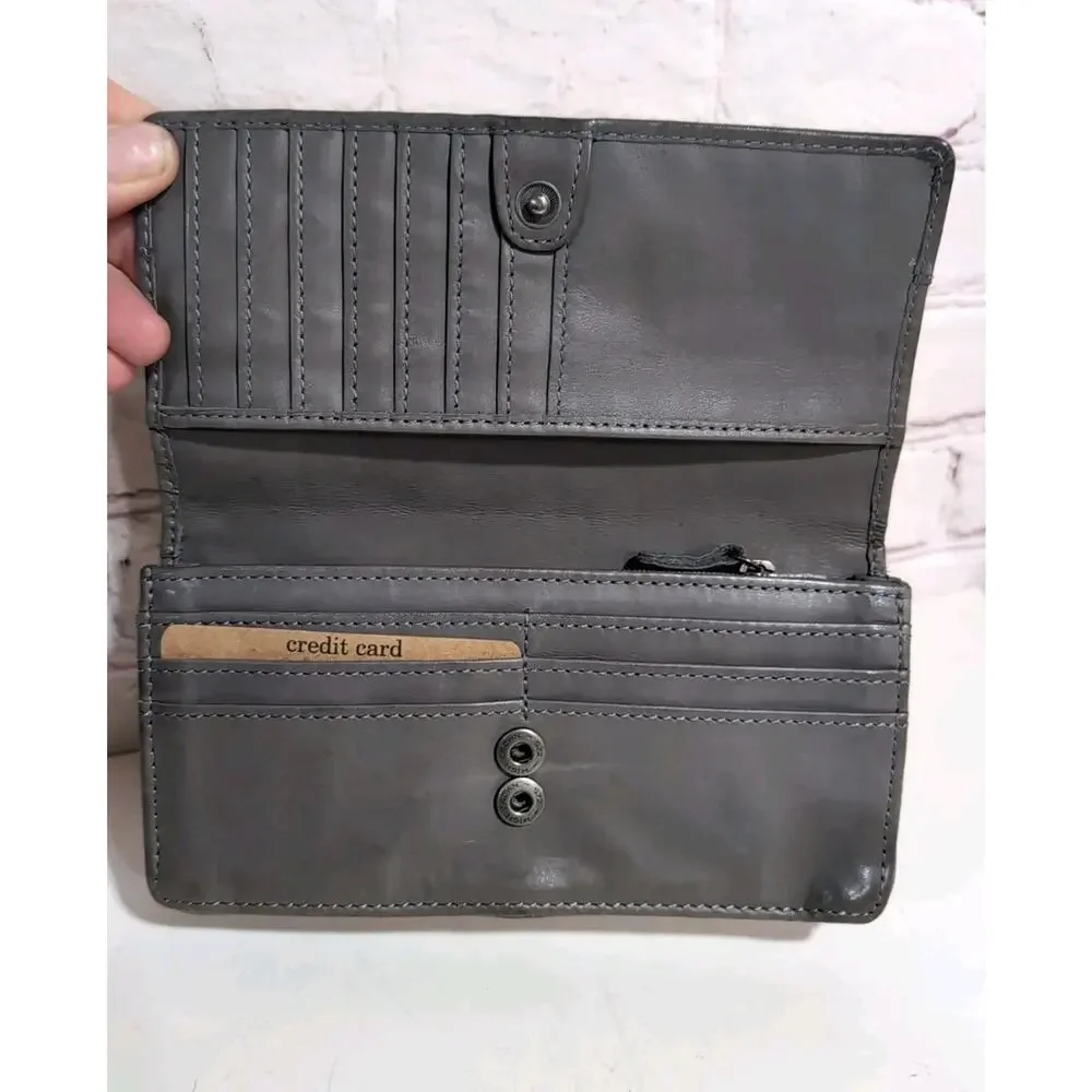 Harbour 2nd Luja Gray Leather Wallet Bi Fold Wallet NWOT 7 X 4 - Picture 9 of 11